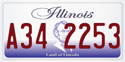 IL license plate A342253