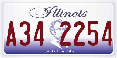 IL license plate A342254