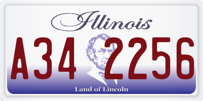 IL license plate A342256