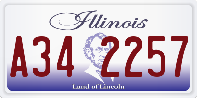 IL license plate A342257