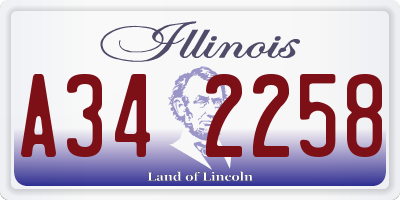 IL license plate A342258