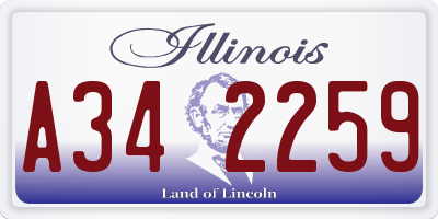 IL license plate A342259