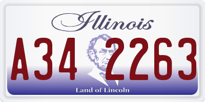 IL license plate A342263