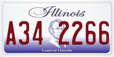 IL license plate A342266