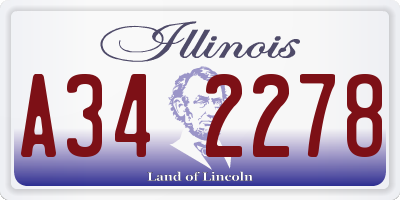 IL license plate A342278