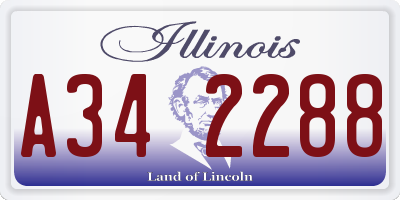 IL license plate A342288