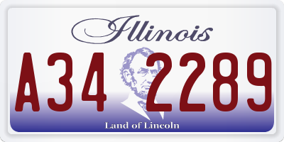 IL license plate A342289