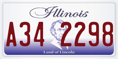 IL license plate A342298