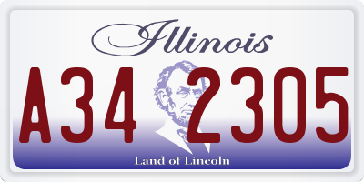 IL license plate A342305