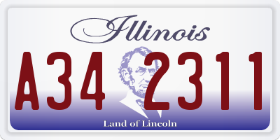 IL license plate A342311