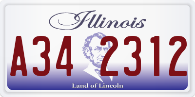 IL license plate A342312
