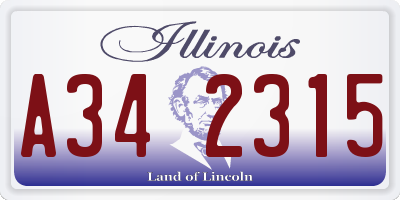 IL license plate A342315