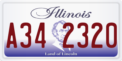 IL license plate A342320