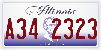 IL license plate A342323