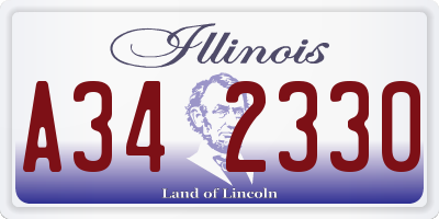 IL license plate A342330