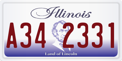 IL license plate A342331