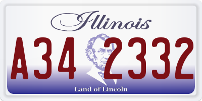 IL license plate A342332