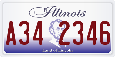 IL license plate A342346