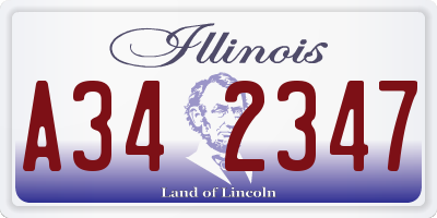 IL license plate A342347