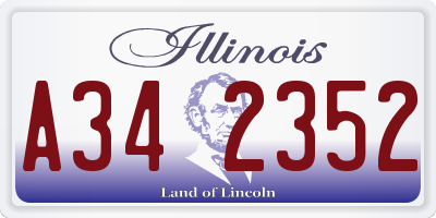 IL license plate A342352