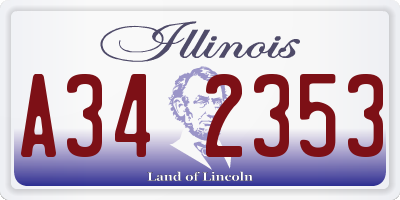 IL license plate A342353