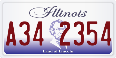 IL license plate A342354