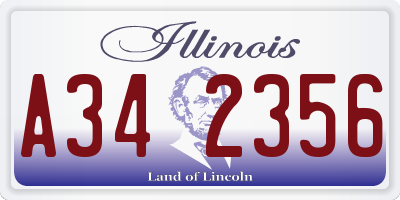 IL license plate A342356
