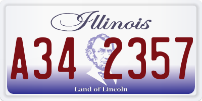 IL license plate A342357