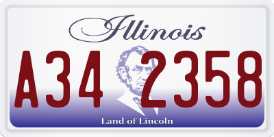 IL license plate A342358
