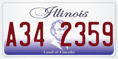 IL license plate A342359