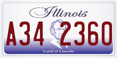 IL license plate A342360