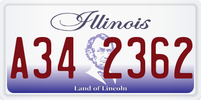 IL license plate A342362