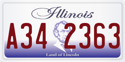 IL license plate A342363