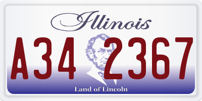 IL license plate A342367