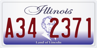 IL license plate A342371