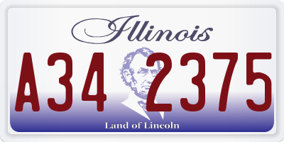 IL license plate A342375