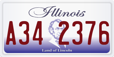 IL license plate A342376