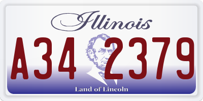 IL license plate A342379
