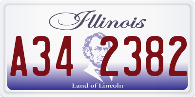 IL license plate A342382