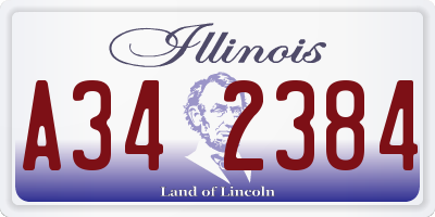IL license plate A342384