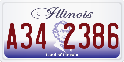 IL license plate A342386