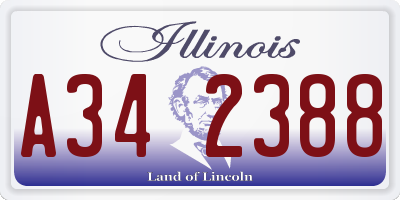 IL license plate A342388