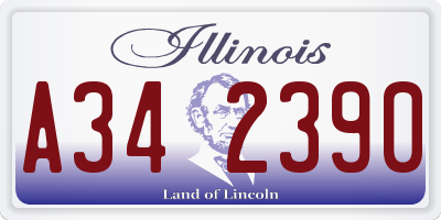 IL license plate A342390