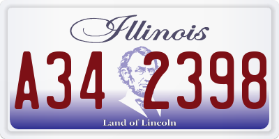 IL license plate A342398