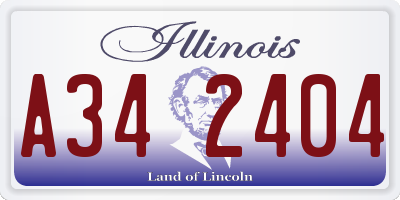 IL license plate A342404