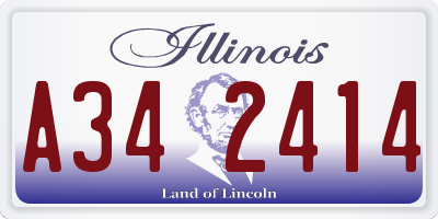 IL license plate A342414