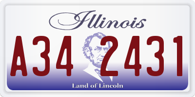 IL license plate A342431