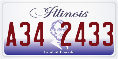 IL license plate A342433