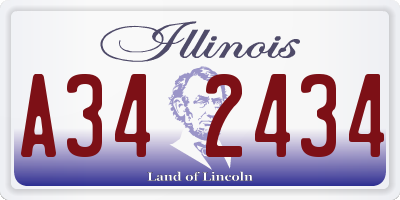 IL license plate A342434