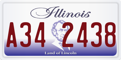 IL license plate A342438